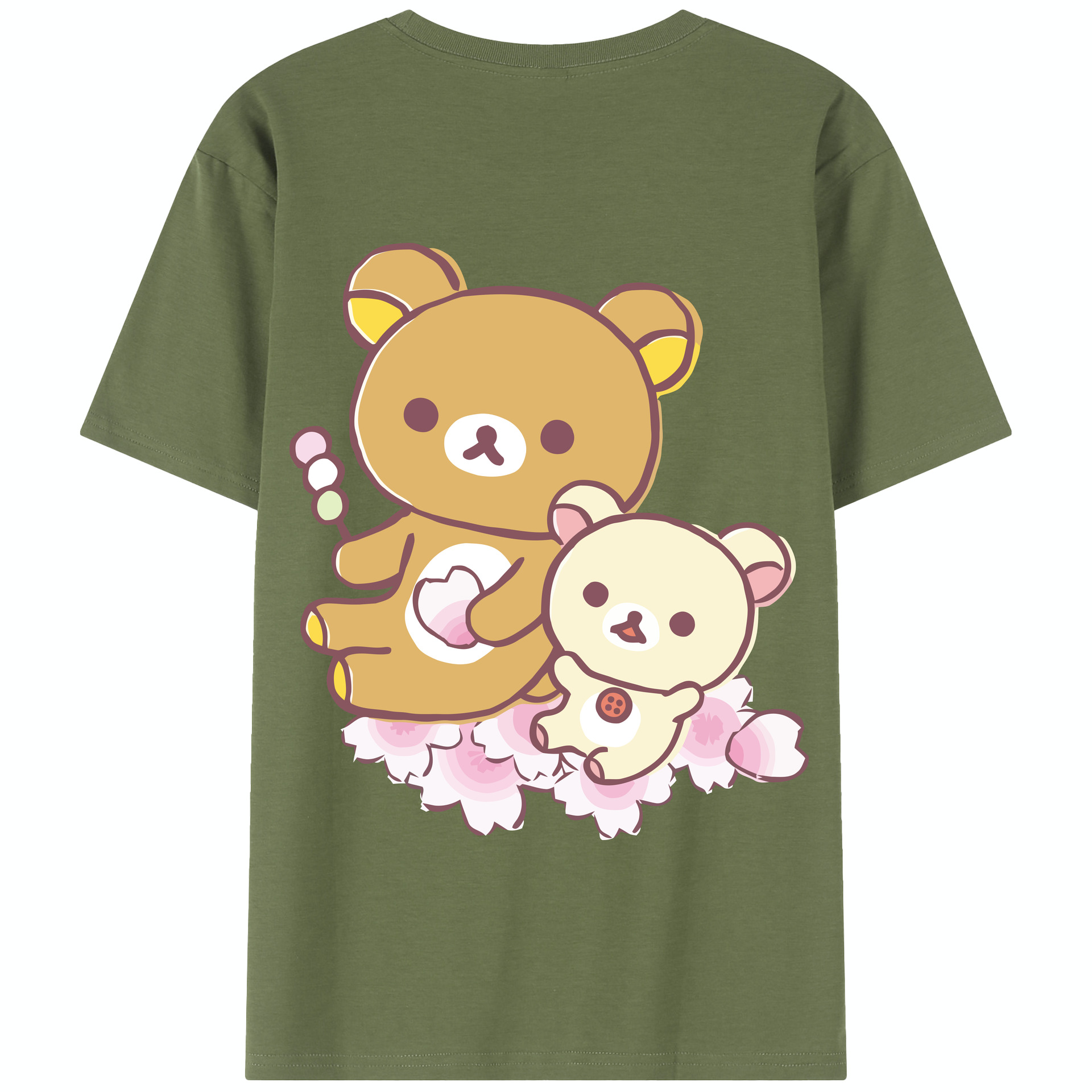 （画像用） リラックマ リラックマ キイロイトリ Rilakkuma Korilakkuma Kiiroitori 綿100％半袖Tシャツ（背面プリント）